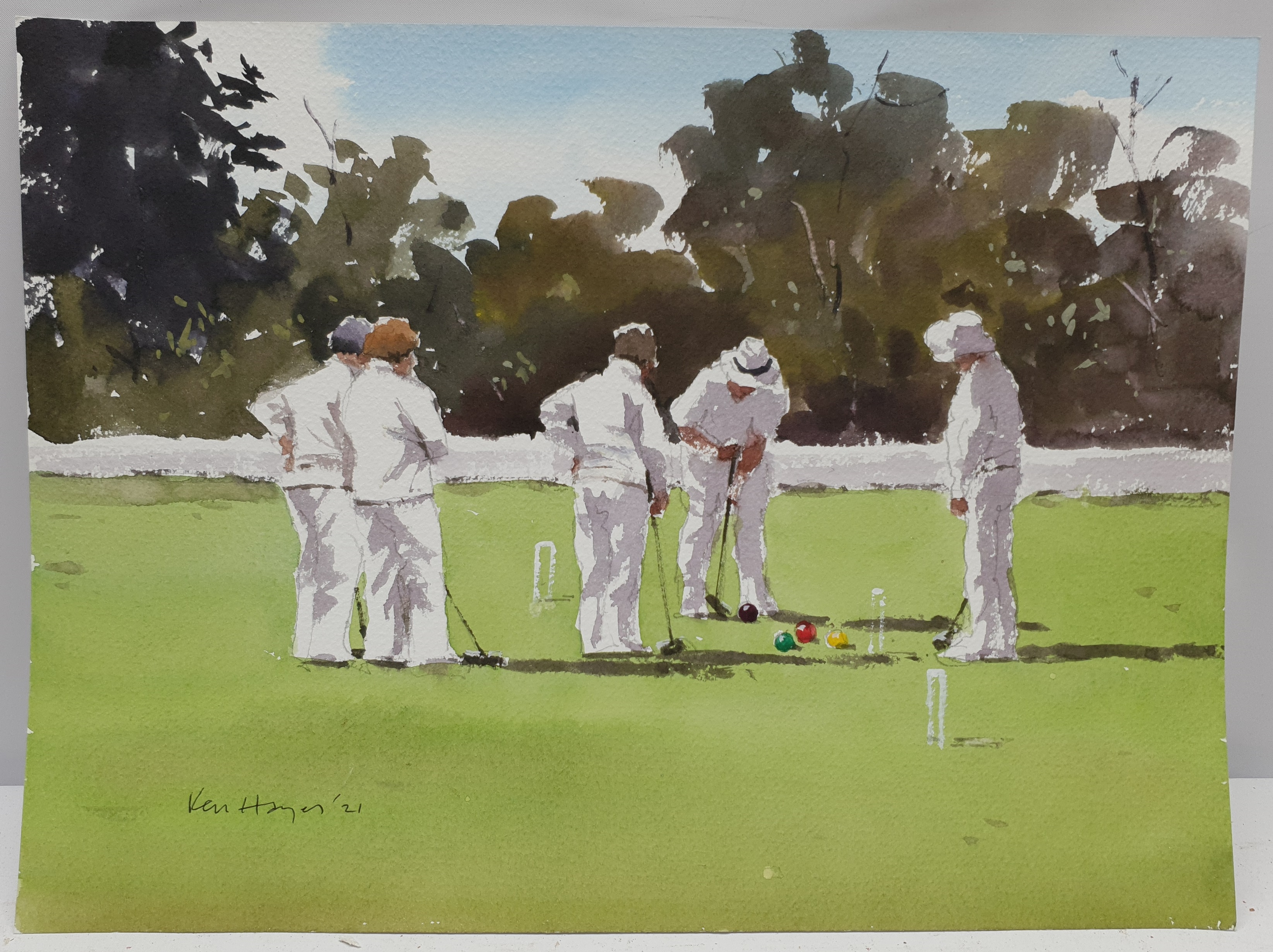 Ken Hayes (British 1962-): 'Village Croquet' - Image 5 of 6