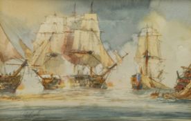 David C Bell (British 1950-): The Battle of Trafalgar