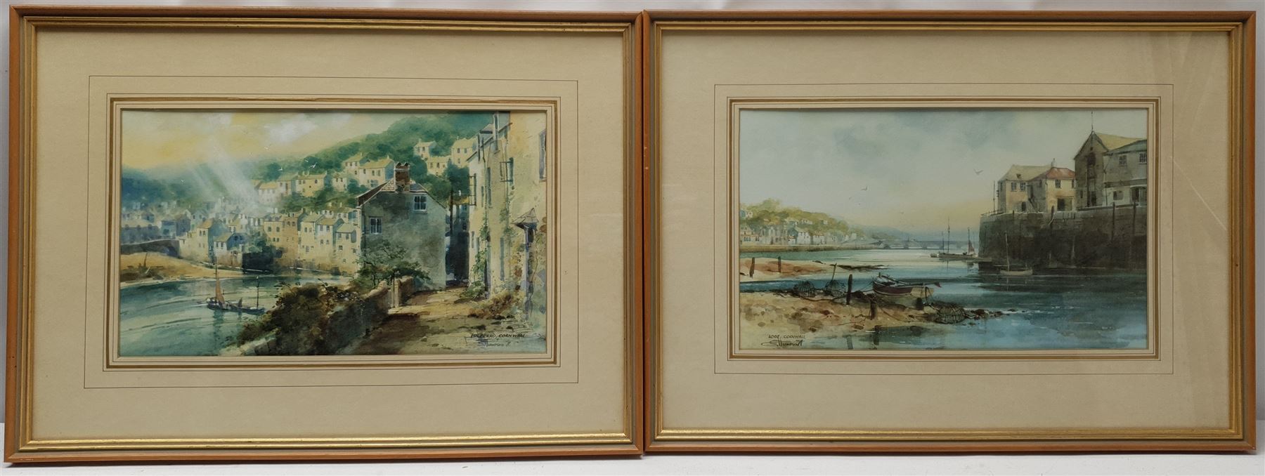 S Thompson (British 20th century): 'Polperro' and 'Looe' Cornwall - Image 3 of 10