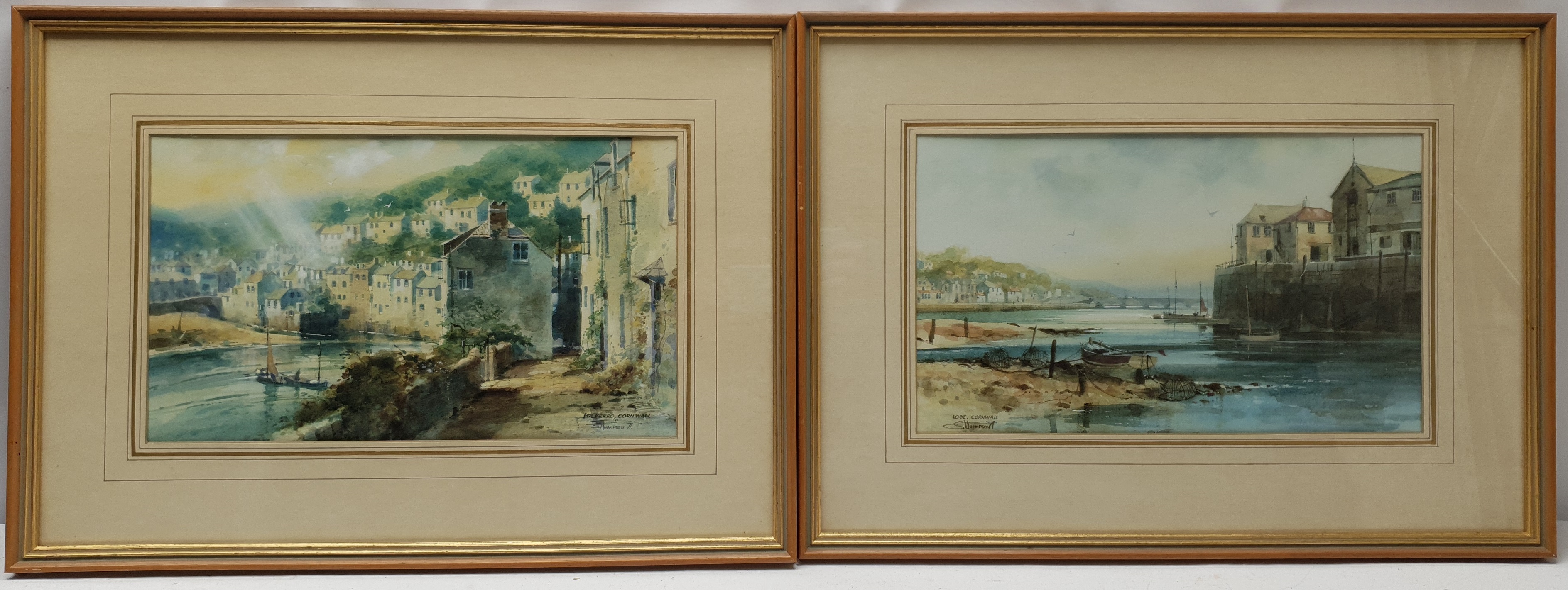 S Thompson (British 20th century): 'Polperro' and 'Looe' Cornwall - Image 7 of 10