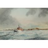 David C Bell (British 1950-): 'Alderney Lifeboat 3308' off the Coast