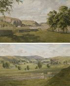 Claude Horsfall (British 1907-2003): 'Wharfedale from Dead Man's Hill' & 'Conistone Bridge and Kilns