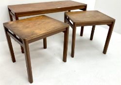 Nest of three Mid century teak tables