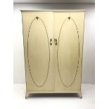 French style cream painted double wardrobe
