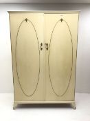 French style cream painted double wardrobe