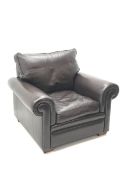 Duresta armchair upholstered in chocolate brown leather