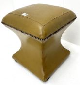 Studded leather upholstered stool