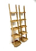 Futon company oak narrow leaning ladder shelves
