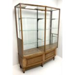 Early 20th century oak shop display cabinet