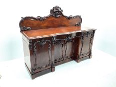 Victorian figured mahogany sideboard