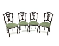 Set four Edwardian mahogany chairs