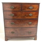 19th century mahogany bow front chest