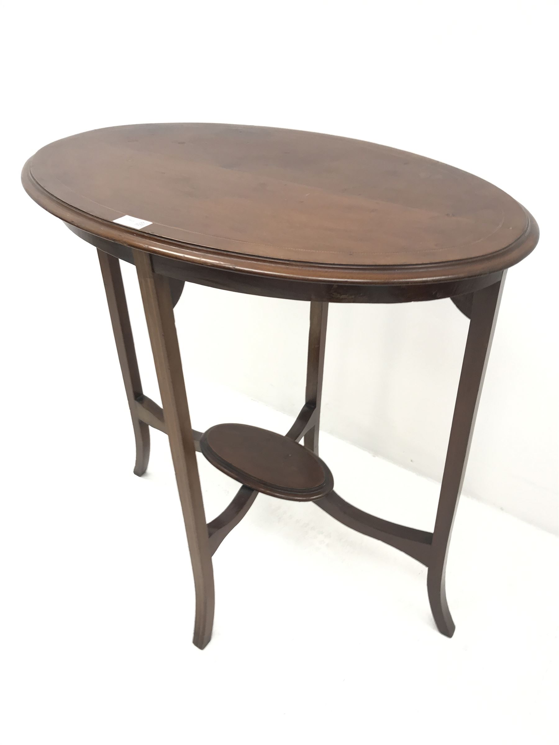 Edwardian inlaid mahogany oval occasional table - Image 3 of 3