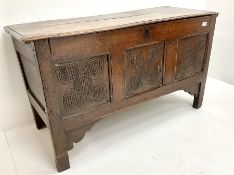 Early 19th century oak coffer blanket box