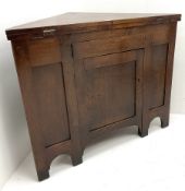 George III oak and mahogany corner campaign desk