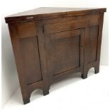 George III oak and mahogany corner campaign desk