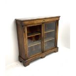 Victorian inlaid walnut pier display cabinet