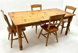 Rectangular pine country style kitchen table