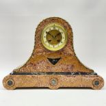 Late 19th century variegated marble dome top mantel clock