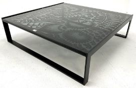 Habitat black aluminium and glass coffee table