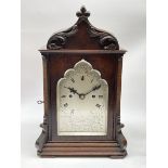 Early to mid 19th century rosewood Gothic cased bracket clock