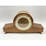 Mid 20th century walnut cased mantel clock by 'Smiths'