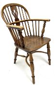 19th century elm low back Windsor armchair