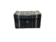 Early 20th century travelling timber bound travelling trunk