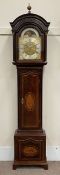 Late 18th century and later inlaid mahogany longcase clock