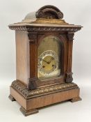 Late 19th/early 20th century walnut bracket clock