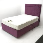 Electrical adjustable 4' small double divan base bed