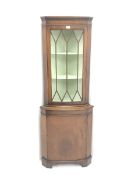 20th century mahogany corner display cabinet