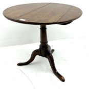 19th century oak low circular tripod table