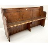 Early 20th century pine panelled back church pew