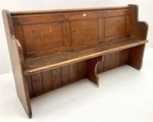 Early 20th century pine panelled back church pew