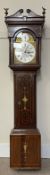 19th century mahogany longcase clock with painted decoration