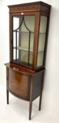 Edwardian inlaid mahogany display cabinet