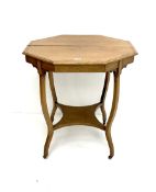 Early 20th century mahogany cross banded and inlaid octagonal centre table