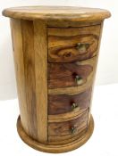 Solid hardwood circular pedestal chest