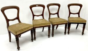 Set of four balloon back mahogany dining chairs