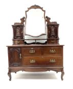 Unusual late Victorian mahogany dressing table