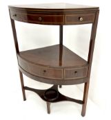 Edwardian inlaid mahogany corner washstand