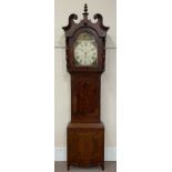 19th century figured mahogany longcase clock