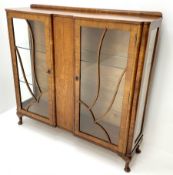 Early 20th century walnut display cabinet