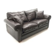 Duresta two seat sofa upholstered in chocolate brown leather