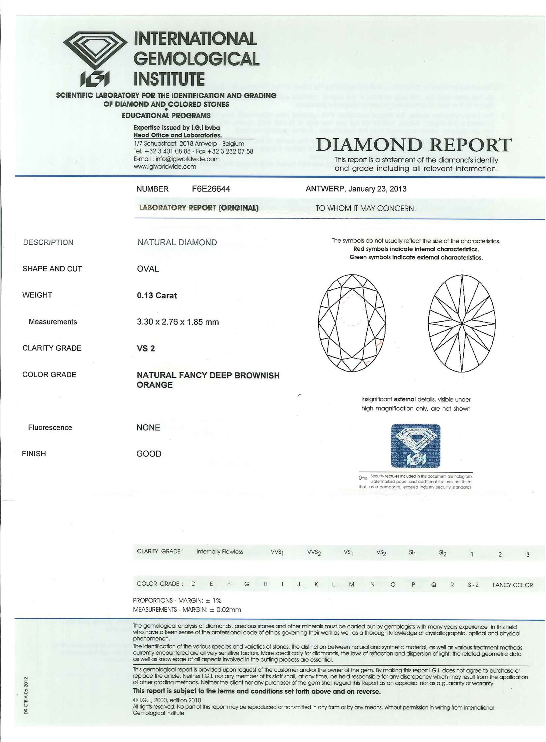 Two certified loose fancy coloured oval shaped diamonds - Image 2 of 6