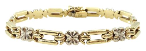 9ct white and yellow gold link bracelet