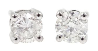 Pair of 18ct white gold diamond stud earrings