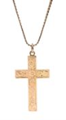 Early 20th century rose gold cross pendant