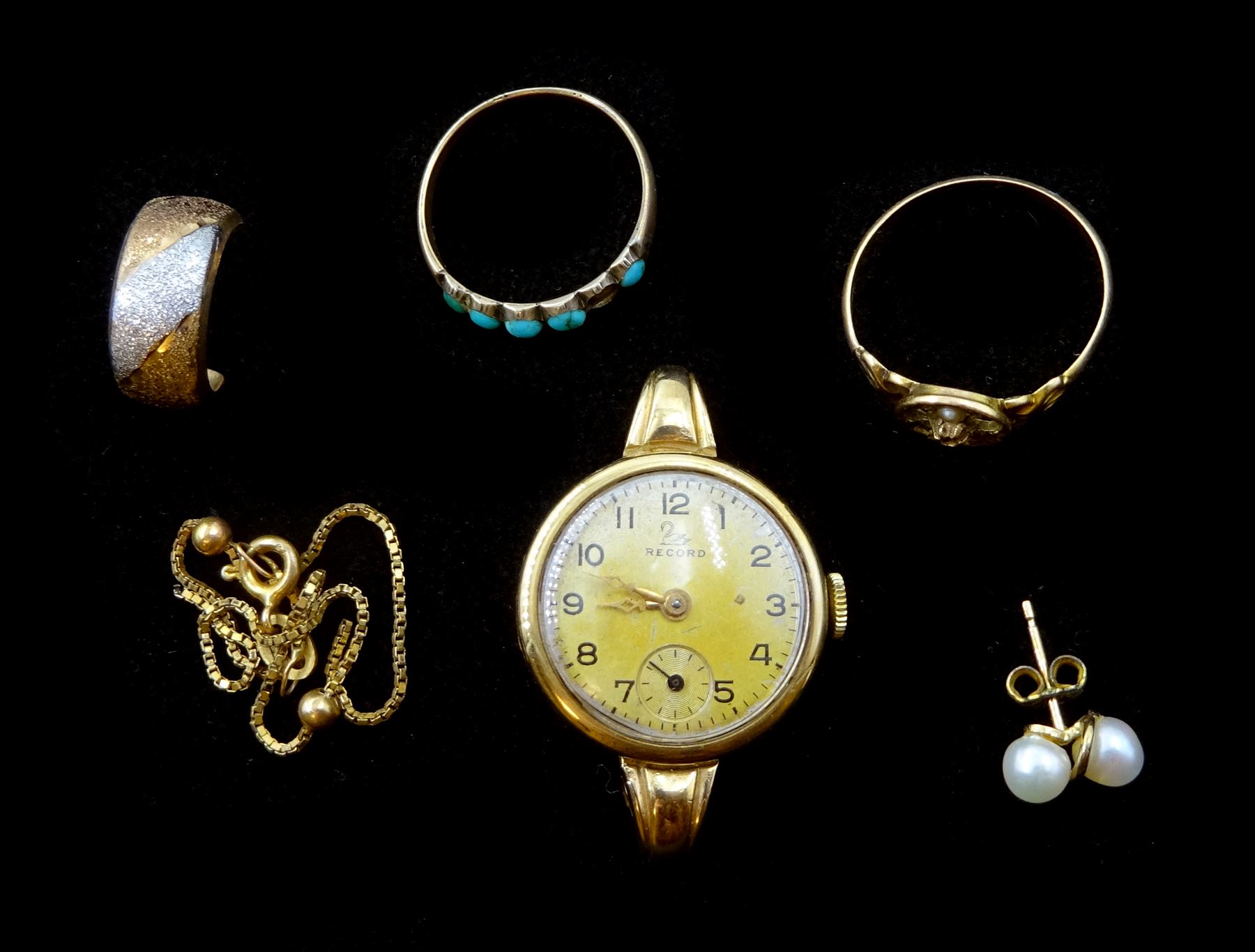 9ct gold Record ladies manual wind wristwatch